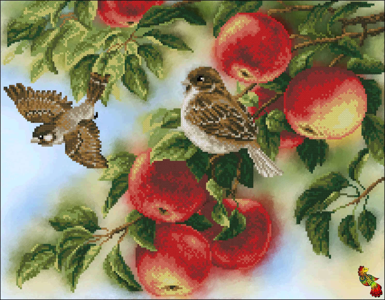 Яблоневый сад рисунок