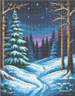 Г-5257 Тишина ночного леса 28х36 полная зашивка - Интернет-магазин товаров для вышивки бисером "Ручки Золотые", Ноябрьск