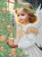 КА3-448 Новогодний ангел 29х39 - Интернет-магазин товаров для вышивки бисером "Ручки Золотые", Ноябрьск