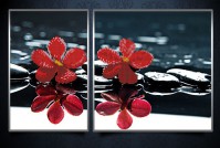 АР3-002 Красные орхидеи (диптих) 1 шт-24х26, 1шт-24х16 - Интернет-магазин товаров для вышивки бисером "Ручки Золотые", Ноябрьск