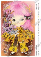 DANA-2164 Девочка с цветочками 25х20 - Интернет-магазин товаров для вышивки бисером "Ручки Золотые", Ноябрьск