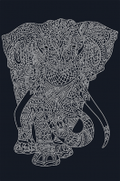 АХ2-043 Слон (на черном ) 49,5х32,5 - Интернет-магазин товаров для вышивки бисером "Ручки Золотые", Ноябрьск