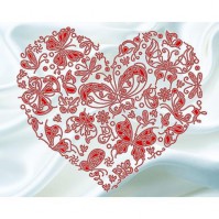 АК3-168 Кружевное сердце (на белом) 32х26 - Интернет-магазин товаров для вышивки бисером "Ручки Золотые", Ноябрьск