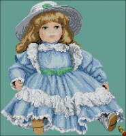 ЧК3-3416 Кукла в голубом платье 37х40 - Интернет-магазин товаров для вышивки бисером "Ручки Золотые", Ноябрьск