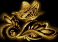 ЧК4-4299 Золотая светящаяся бабочка 31х22,5 - Интернет-магазин товаров для вышивки бисером "Ручки Золотые", Ноябрьск