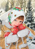 Г-5151 Девочка с яблоками 28х39 - Интернет-магазин товаров для вышивки бисером "Ручки Золотые", Ноябрьск
