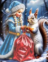 Г-5250 Новогодний подарок 28х36 - Интернет-магазин товаров для вышивки бисером "Ручки Золотые", Ноябрьск