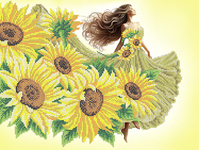 КА3-453 Леди подсолнух 29х38,5 - Интернет-магазин товаров для вышивки бисером "Ручки Золотые", Ноябрьск