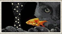 НИК 1332 Кот и золотая рыбка 29х39 - Интернет-магазин товаров для вышивки бисером "Ручки Золотые", Ноябрьск