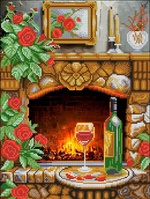 НИК 1515 У камина 30х40  - Интернет-магазин товаров для вышивки бисером "Ручки Золотые", Ноябрьск