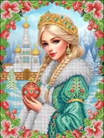 НИК 1525 Снегурочка 30х40 - Интернет-магазин товаров для вышивки бисером "Ручки Золотые", Ноябрьск
