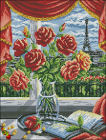 ПК3-3309 Розы в Париже 45,5х34,5 полная зашивка - Интернет-магазин товаров для вышивки бисером "Ручки Золотые", Ноябрьск
