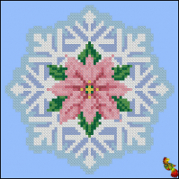 ПК5(и)-5054 Ёлочная игрушка Снежинка с цветком 14х14 - Интернет-магазин товаров для вышивки бисером "Ручки Золотые", Ноябрьск