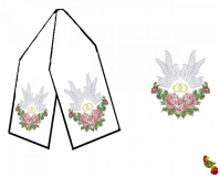 Р-059 Рушник свадебный Голубиная верность 199х34 - Интернет-магазин товаров для вышивки бисером "Ручки Золотые", Ноябрьск