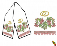 Р-071 Рушник свадебный Золотые кольца 169х29  - Интернет-магазин товаров для вышивки бисером "Ручки Золотые", Ноябрьск