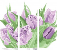 ТК-040 Фиолетовые тюльпаны Триптих (три части каждая 24х58) - Интернет-магазин товаров для вышивки бисером "Ручки Золотые", Ноябрьск