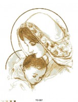 ТО-007 Мария с ребенком в коричневом 45х60 - Интернет-магазин товаров для вышивки бисером "Ручки Золотые", Ноябрьск