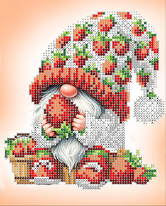 КА5-124 Клубничный гномик 14х17,5 - Интернет-магазин товаров для вышивки бисером "Ручки Золотые", Ноябрьск