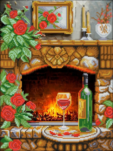 НИК 1515 У камина 30х40  - Интернет-магазин товаров для вышивки бисером "Ручки Золотые", Ноябрьск