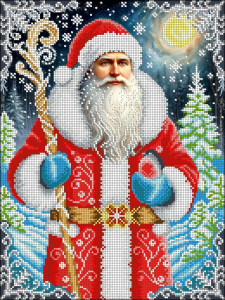 НИК 1526 Дедушка Мороз 30х40  - Интернет-магазин товаров для вышивки бисером "Ручки Золотые", Ноябрьск