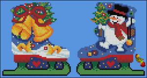 ПК4(и)-4149 Ёлочная игрушка Коньки 13х14  - Интернет-магазин товаров для вышивки бисером "Ручки Золотые", Ноябрьск