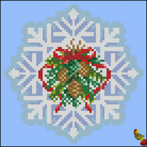 ПК5(и)-5050 Ёлочная игрушка Снежинка с шишками 14х14 - Интернет-магазин товаров для вышивки бисером "Ручки Золотые", Ноябрьск