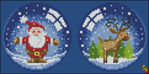 ПК5(и)-5093 Ёлочная игрушка Новогодний шар с Дедом Морозом 12х12 - Интернет-магазин товаров для вышивки бисером "Ручки Золотые", Ноябрьск