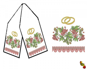 Р-071 Рушник свадебный Золотые кольца 169х29  - Интернет-магазин товаров для вышивки бисером "Ручки Золотые", Ноябрьск