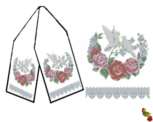 Р-072 Рушник свадебный Влюблённые 169х29  - Интернет-магазин товаров для вышивки бисером "Ручки Золотые", Ноябрьск