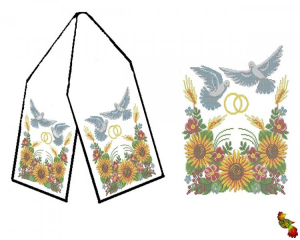 Р-076 Рушник свадебный Пышная свадьба 199х34 - Интернет-магазин товаров для вышивки бисером "Ручки Золотые", Ноябрьск